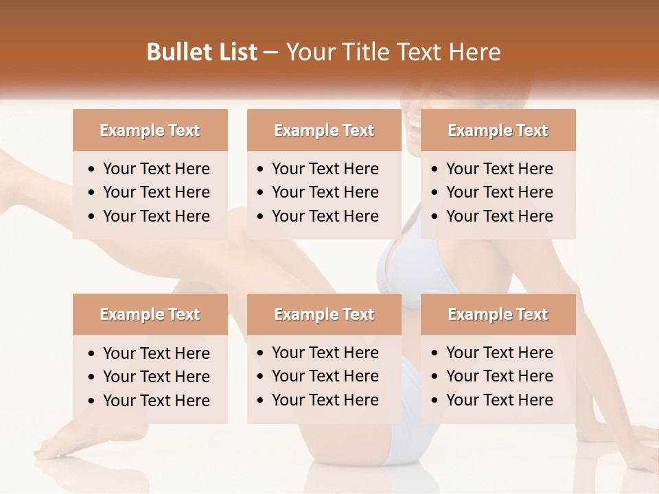 A Woman In A Blue Bikini Sitting On The Floor PowerPoint Template