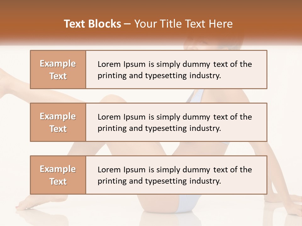 A Woman In A Blue Bikini Sitting On The Floor PowerPoint Template