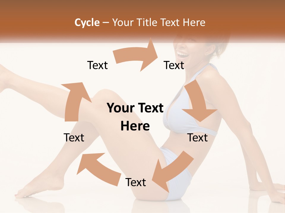 A Woman In A Blue Bikini Sitting On The Floor PowerPoint Template