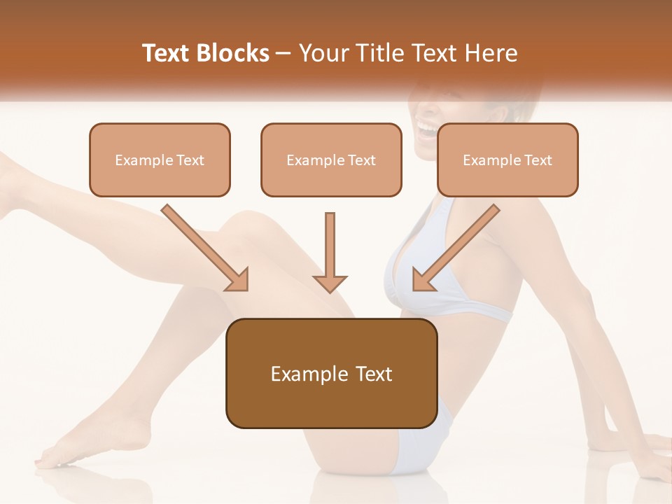 A Woman In A Blue Bikini Sitting On The Floor PowerPoint Template