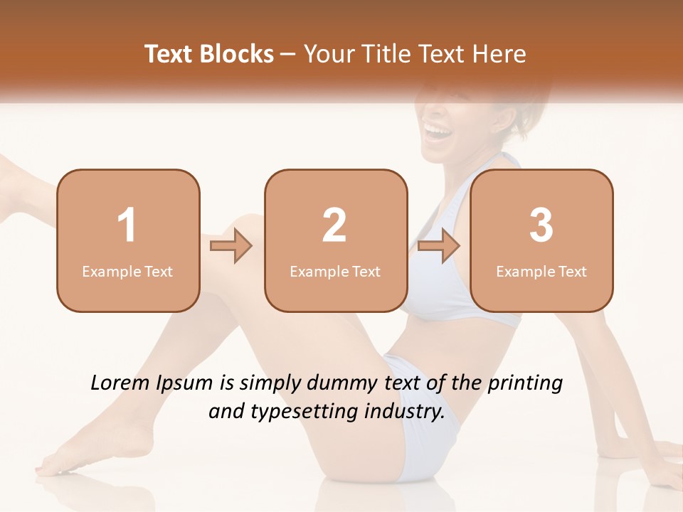 A Woman In A Blue Bikini Sitting On The Floor PowerPoint Template