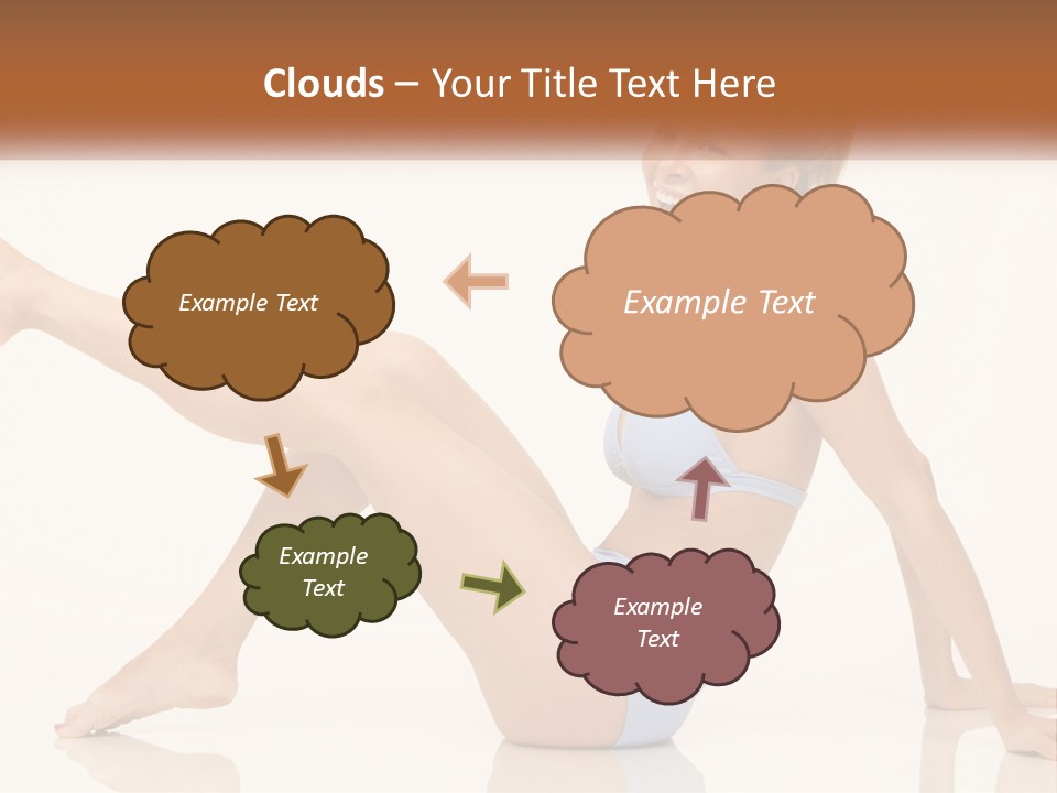 A Woman In A Blue Bikini Sitting On The Floor PowerPoint Template