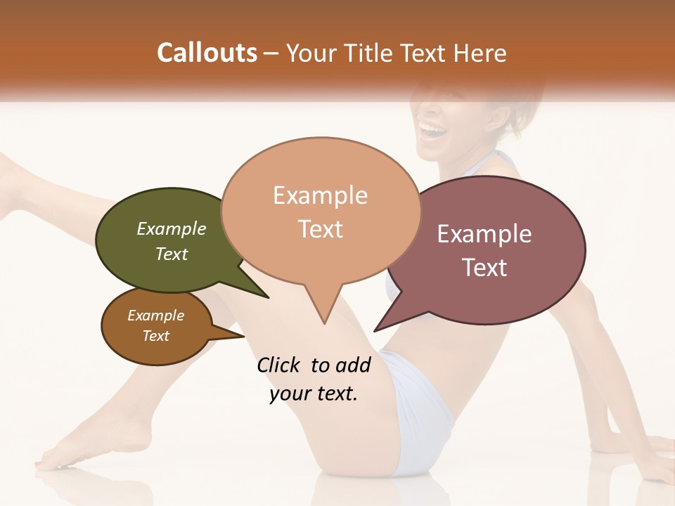 A Woman In A Blue Bikini Sitting On The Floor PowerPoint Template