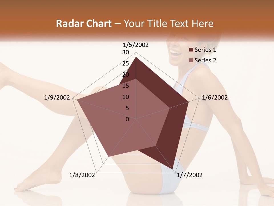 A Woman In A Blue Bikini Sitting On The Floor PowerPoint Template