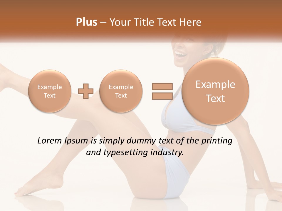 A Woman In A Blue Bikini Sitting On The Floor PowerPoint Template