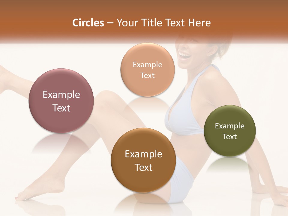 A Woman In A Blue Bikini Sitting On The Floor PowerPoint Template