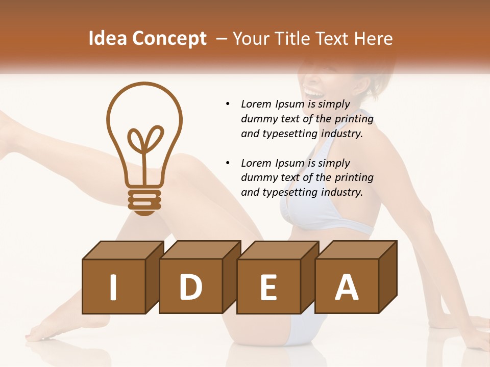 A Woman In A Blue Bikini Sitting On The Floor PowerPoint Template