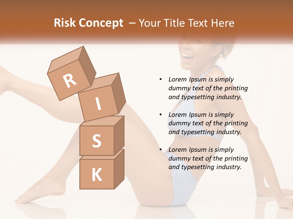 A Woman In A Blue Bikini Sitting On The Floor PowerPoint Template