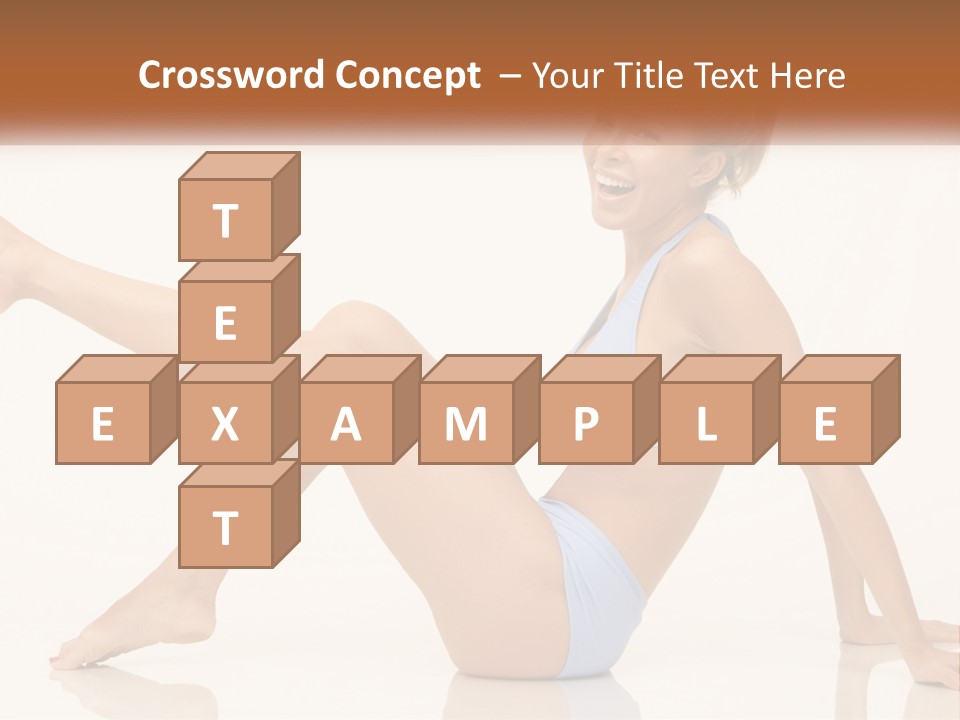 A Woman In A Blue Bikini Sitting On The Floor PowerPoint Template