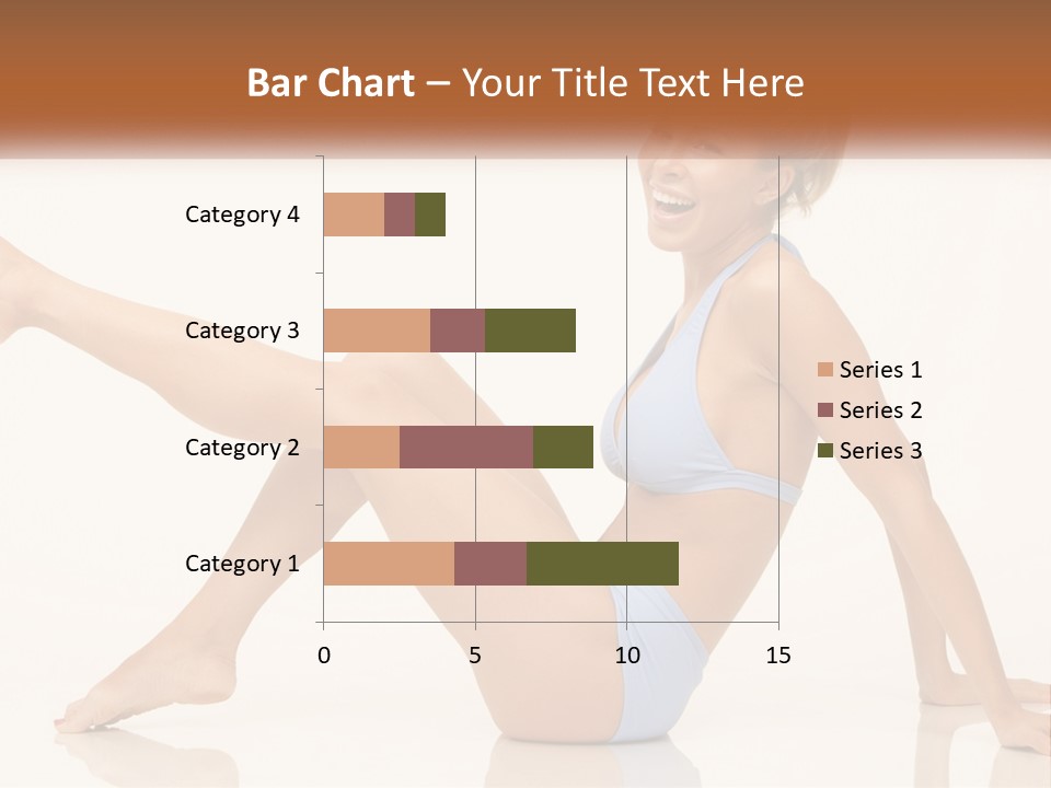 A Woman In A Blue Bikini Sitting On The Floor PowerPoint Template