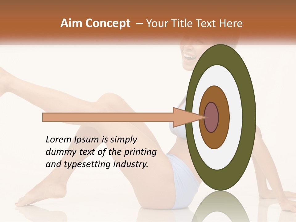 A Woman In A Blue Bikini Sitting On The Floor PowerPoint Template