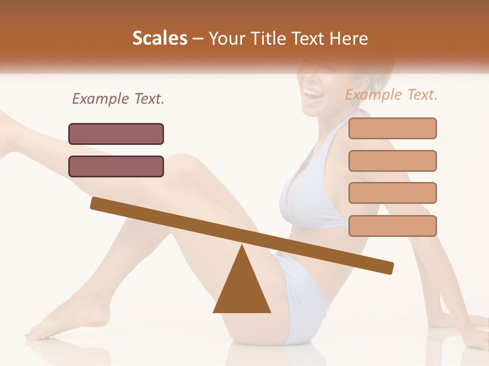 A Woman In A Blue Bikini Sitting On The Floor PowerPoint Template