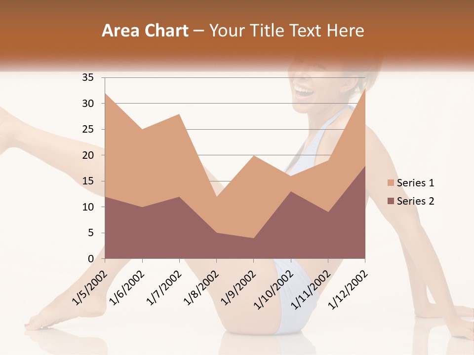 A Woman In A Blue Bikini Sitting On The Floor PowerPoint Template