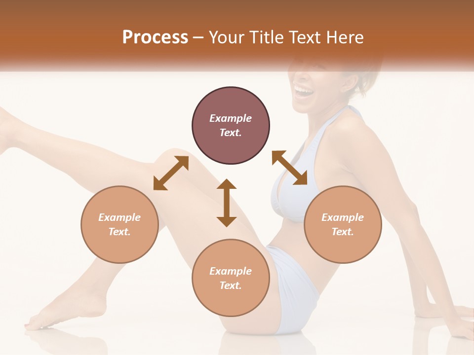 A Woman In A Blue Bikini Sitting On The Floor PowerPoint Template