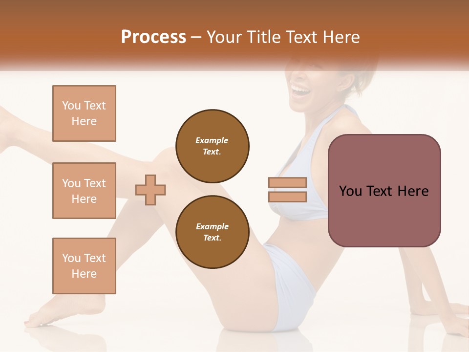 A Woman In A Blue Bikini Sitting On The Floor PowerPoint Template