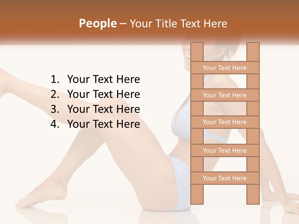 A Woman In A Blue Bikini Sitting On The Floor PowerPoint Template