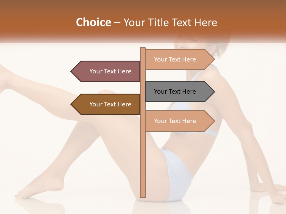 A Woman In A Blue Bikini Sitting On The Floor PowerPoint Template