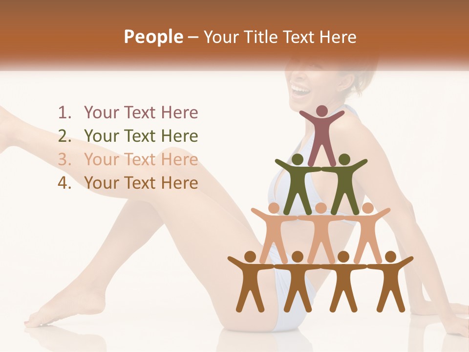 A Woman In A Blue Bikini Sitting On The Floor PowerPoint Template