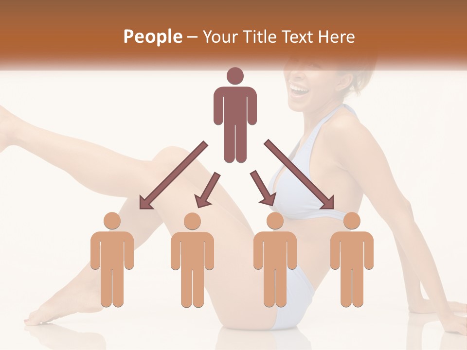 A Woman In A Blue Bikini Sitting On The Floor PowerPoint Template