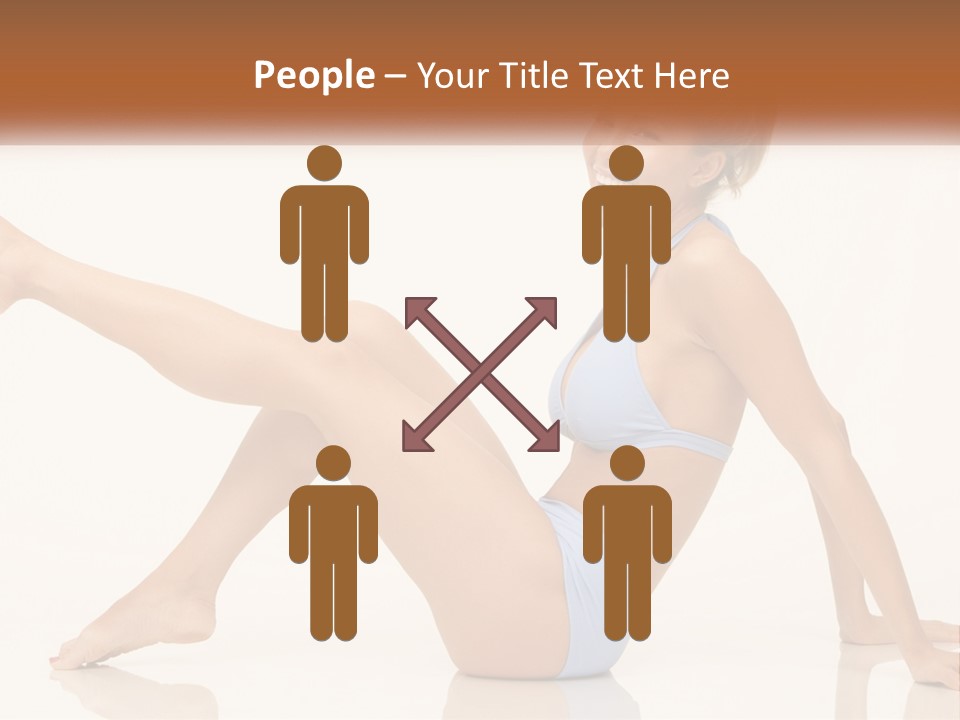 A Woman In A Blue Bikini Sitting On The Floor PowerPoint Template