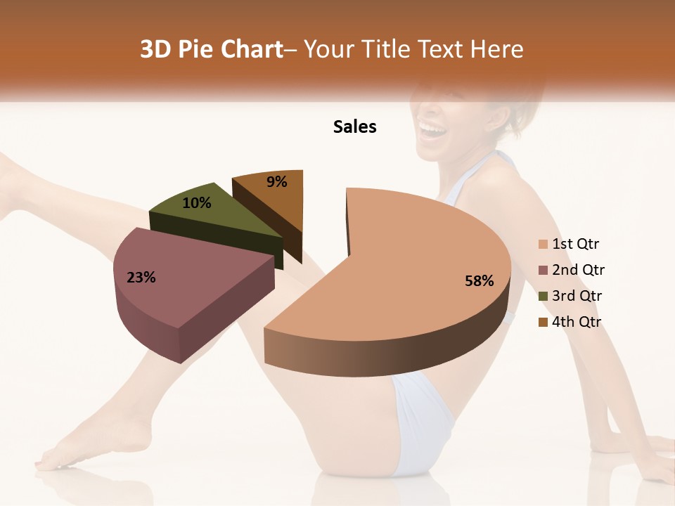 A Woman In A Blue Bikini Sitting On The Floor PowerPoint Template