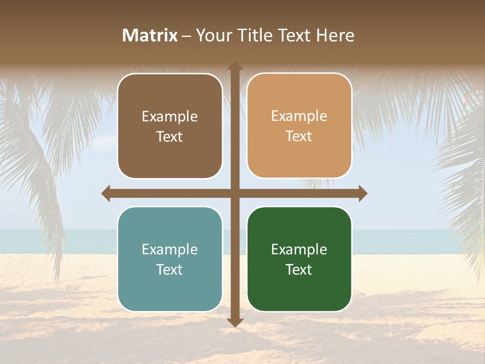 A Beach With Palm Trees And The Ocean In The Background PowerPoint Template