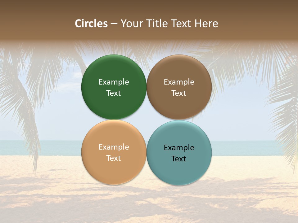 A Beach With Palm Trees And The Ocean In The Background PowerPoint Template