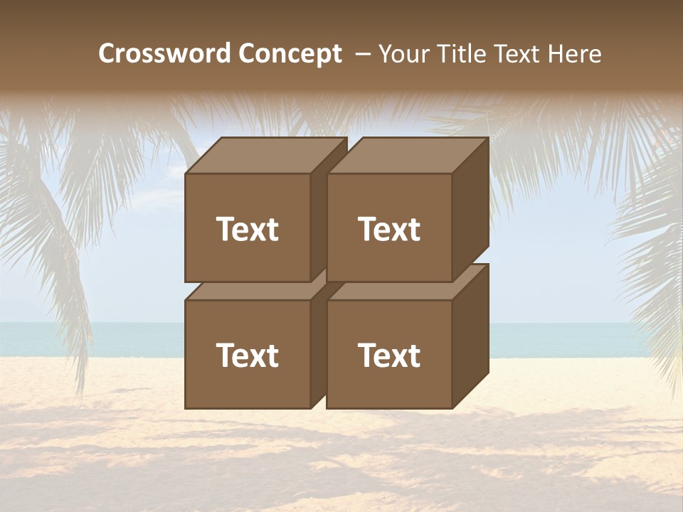 A Beach With Palm Trees And The Ocean In The Background PowerPoint Template