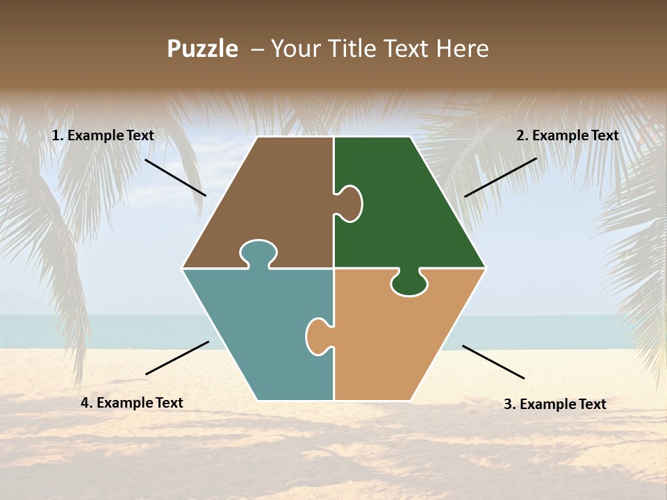 A Beach With Palm Trees And The Ocean In The Background PowerPoint Template