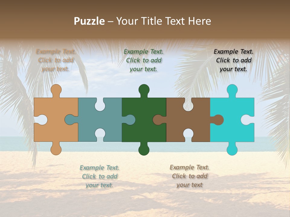 A Beach With Palm Trees And The Ocean In The Background PowerPoint Template