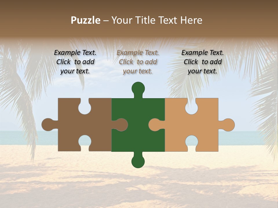 A Beach With Palm Trees And The Ocean In The Background PowerPoint Template