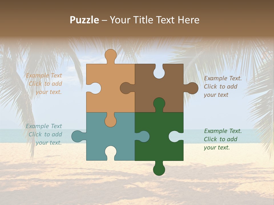 A Beach With Palm Trees And The Ocean In The Background PowerPoint Template