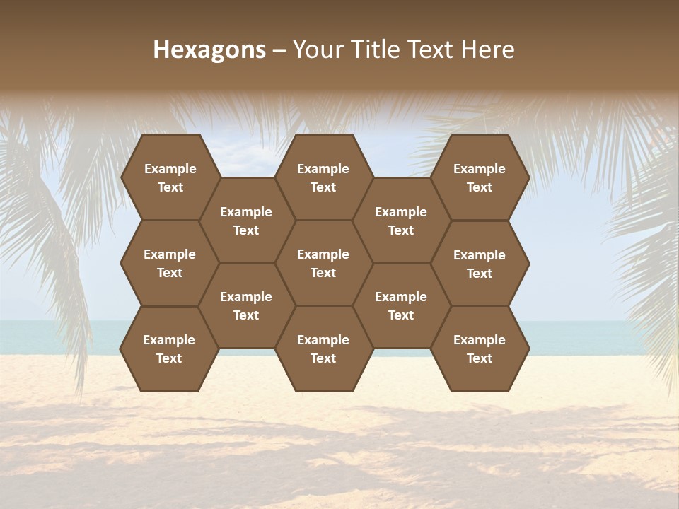 A Beach With Palm Trees And The Ocean In The Background PowerPoint Template