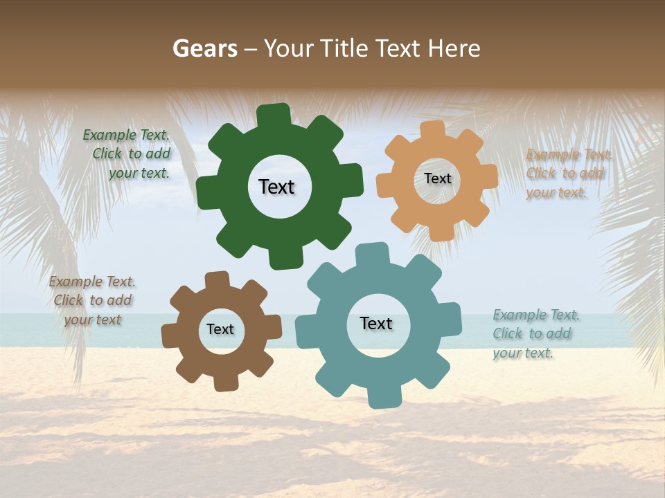 A Beach With Palm Trees And The Ocean In The Background PowerPoint Template