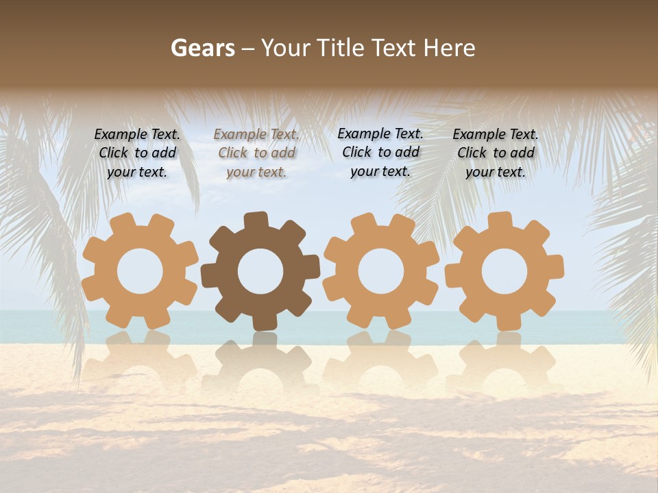 A Beach With Palm Trees And The Ocean In The Background PowerPoint Template