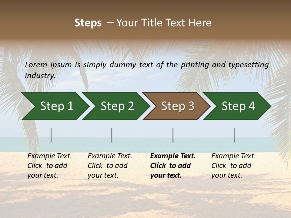 A Beach With Palm Trees And The Ocean In The Background PowerPoint Template