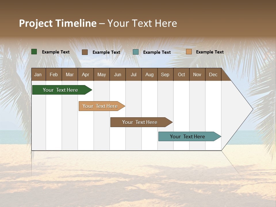 A Beach With Palm Trees And The Ocean In The Background PowerPoint Template