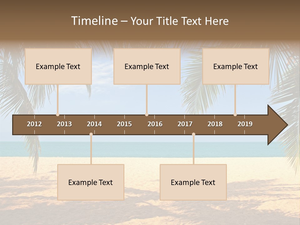 A Beach With Palm Trees And The Ocean In The Background PowerPoint Template