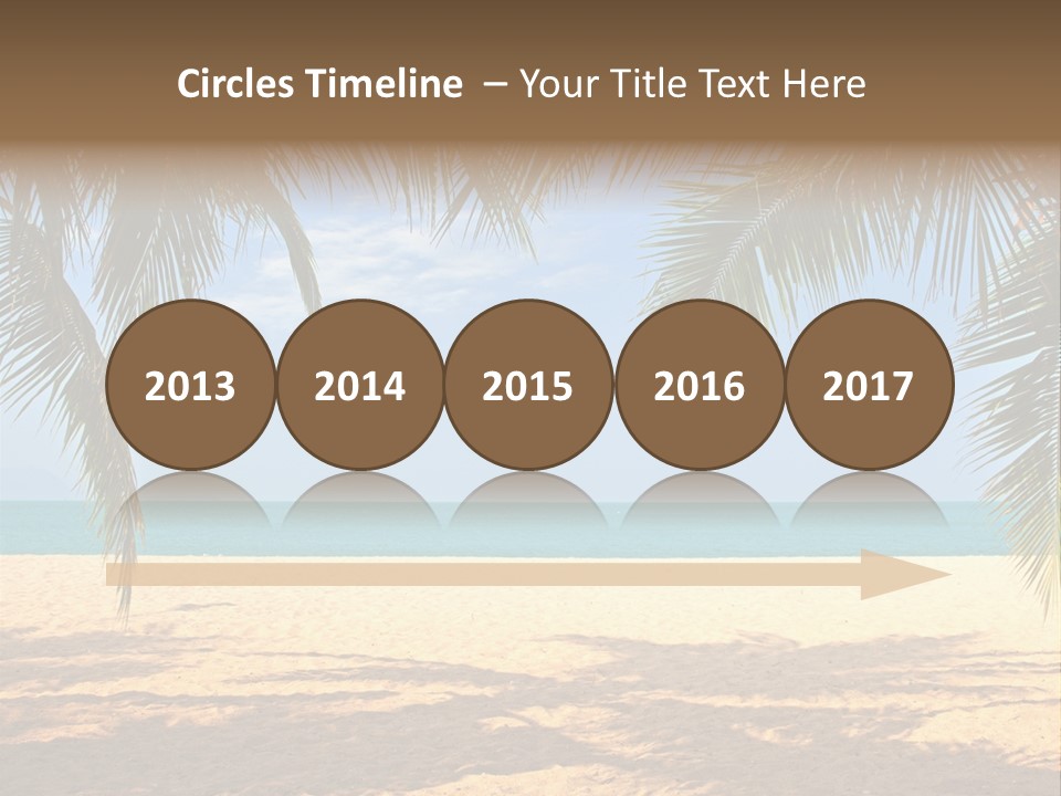 A Beach With Palm Trees And The Ocean In The Background PowerPoint Template