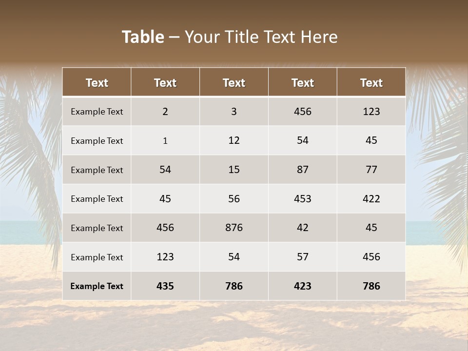 A Beach With Palm Trees And The Ocean In The Background PowerPoint Template