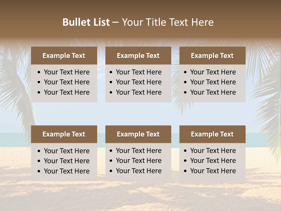 A Beach With Palm Trees And The Ocean In The Background PowerPoint Template