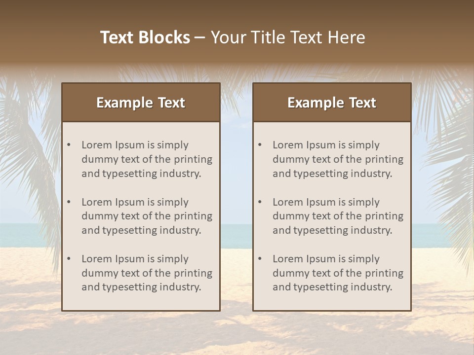 A Beach With Palm Trees And The Ocean In The Background PowerPoint Template