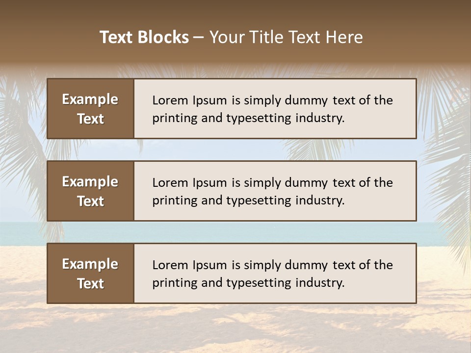 A Beach With Palm Trees And The Ocean In The Background PowerPoint Template