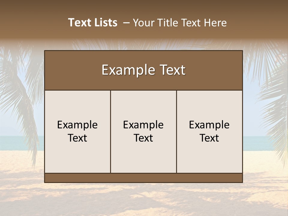 A Beach With Palm Trees And The Ocean In The Background PowerPoint Template