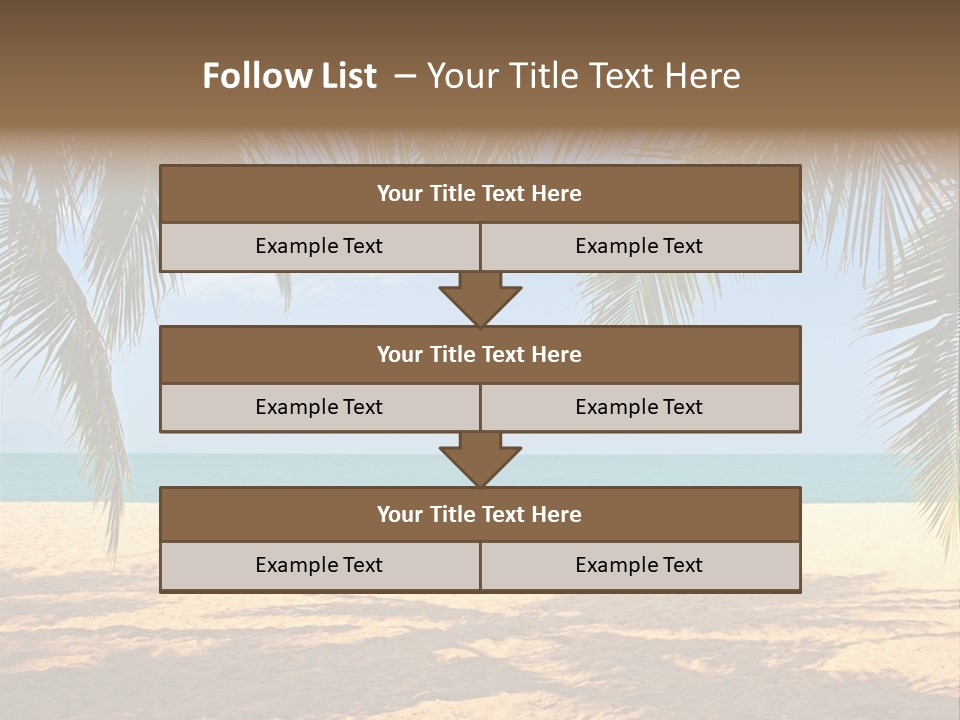A Beach With Palm Trees And The Ocean In The Background PowerPoint Template