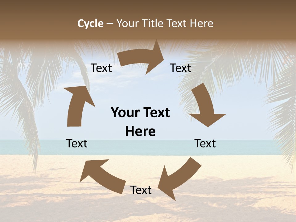 A Beach With Palm Trees And The Ocean In The Background PowerPoint Template