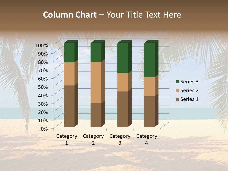 A Beach With Palm Trees And The Ocean In The Background PowerPoint Template