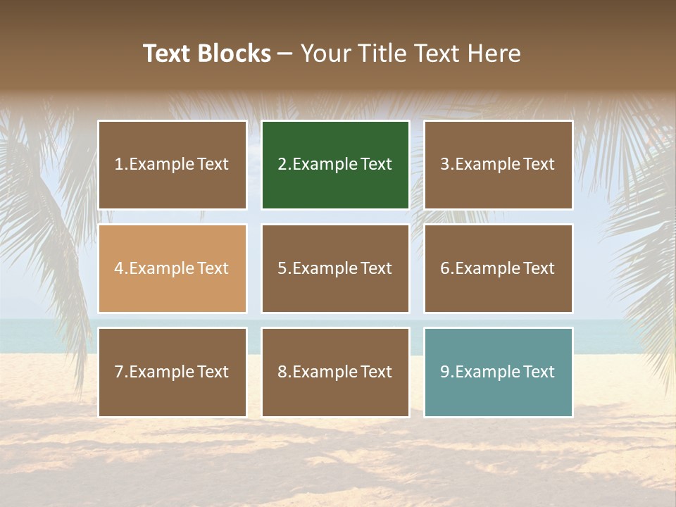 A Beach With Palm Trees And The Ocean In The Background PowerPoint Template