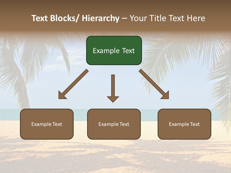 A Beach With Palm Trees And The Ocean In The Background PowerPoint Template