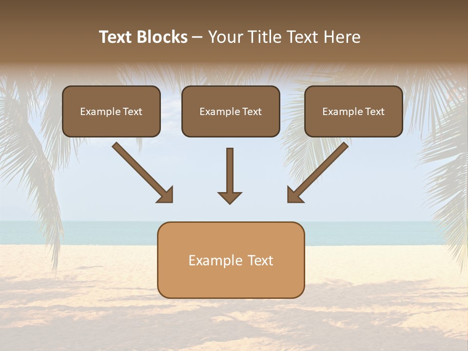 A Beach With Palm Trees And The Ocean In The Background PowerPoint Template